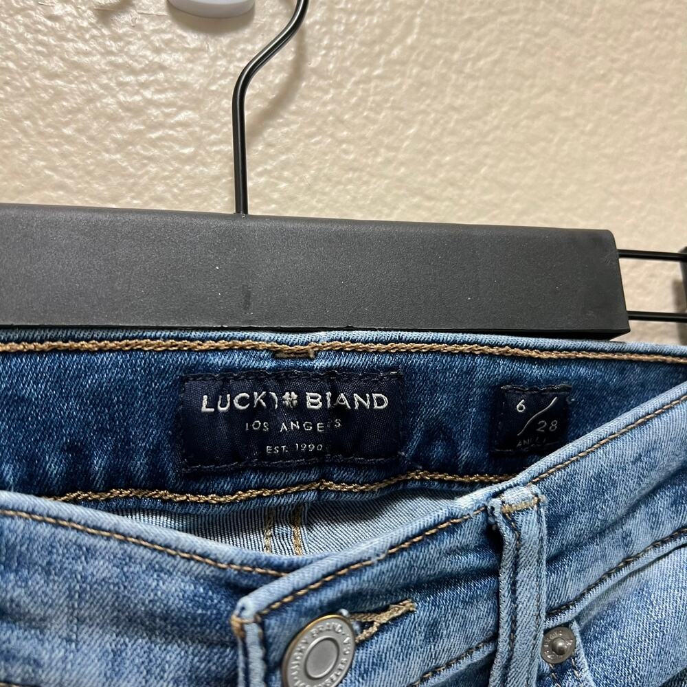 Lucky Brand Los Angeles Mid Rise Ava Skinny Jeans Blue Cotton Denim Sz 6/28 - Picture 5 of 8
